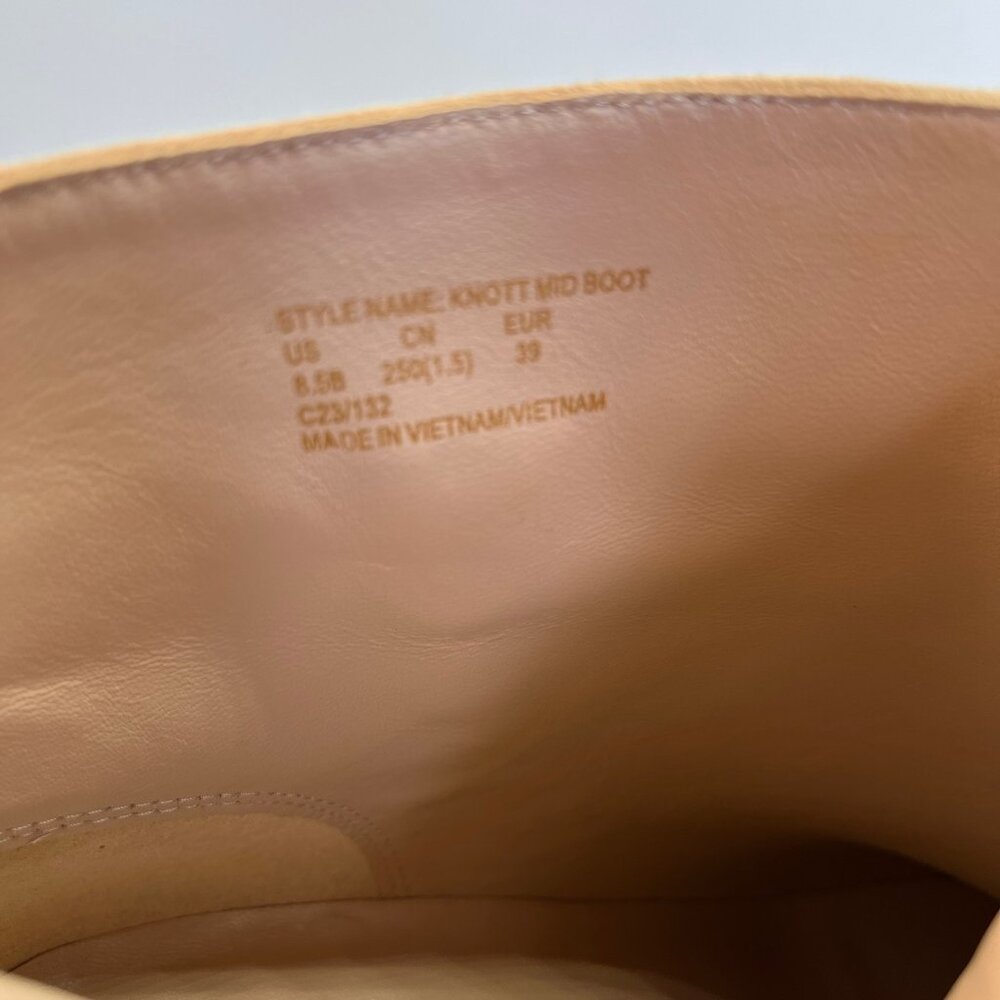 Kate Spade Knott Mid Suede Boot Size 8.5B Light Fawn Round Toe Ankle Boots - Picture 11 of 16